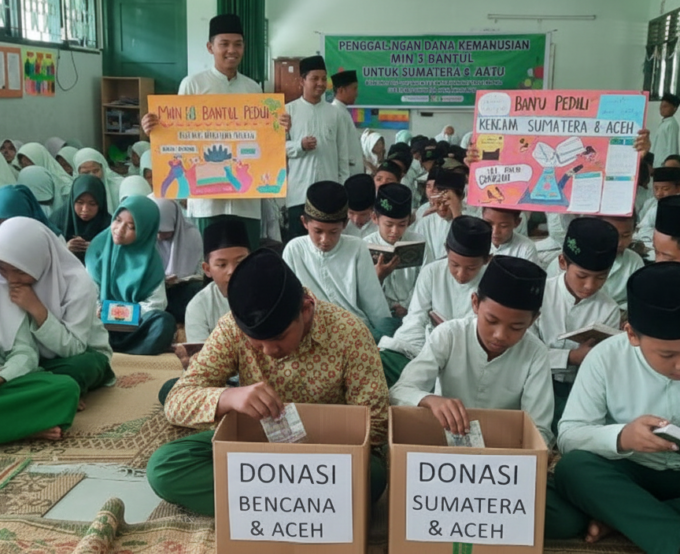 Pupuk Karakter Peduli Sosial : Siswa-Siswi MIN 3 Bantul Galang Dana Bantuan Bencana Sumatera dan Aceh