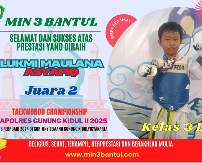Luqmi Maulana Asyafiq, Siswa MIN 3 Bantul, Raih Juara 2 di Kejuaraan Taekwondo Piala Kapolres Gunungkidul