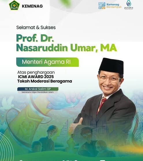 MIN 3 Bantul Ucapkan Selamat dan Sukses atas Penghargaan ICMI Award 2025 kepada Menag Prof. Dr. KH. Nasaruddin Umar, MA.​