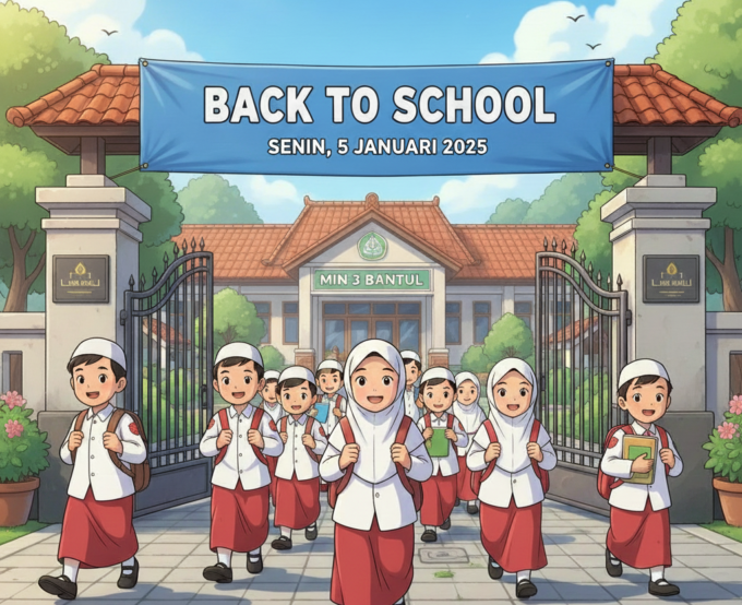 H-1 Masuk Sekolah: Siswa MIN 3 Bantul Bersiap Kembali ke Bangku Madrasah
