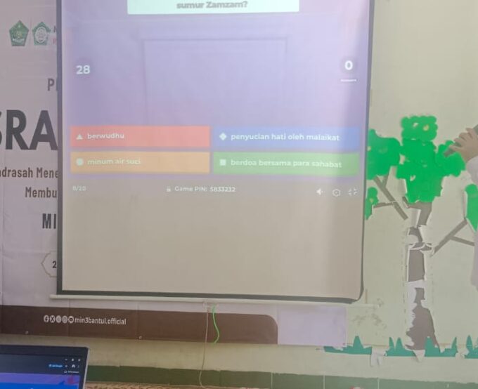 Sangat Meriah! MIN 3 Bantul Gelar Lomba Cerdas Cermat Berbasis Digital Kahoot di Peringatan Isra' Mi'raj