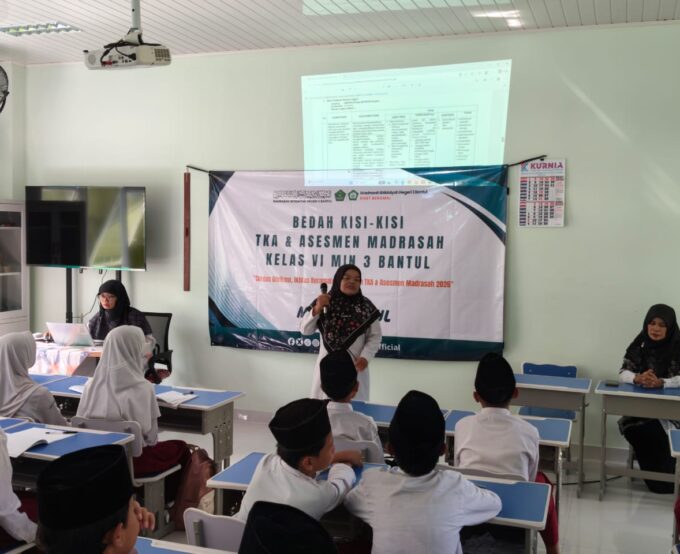 Bekali Siswa Hadapi Ujian, MIN 3 Bantul Gelar Bedah Kisi-Kisi TKA dan Asesmen Madrasah 2026