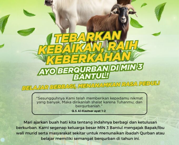 Sambut Idul Adha 1447 H, Siswa MIN 3 Bantul Antusias Ikuti Program Infaq Kurban Jumat