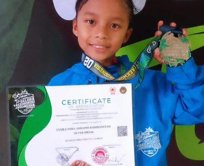 Pendekar Cilik MIN 3 Bantul, Syailendra Ardanis Rahmansyah, Sukses Sabet Medali Perak di Kejuaraan Taekwondo Internasional