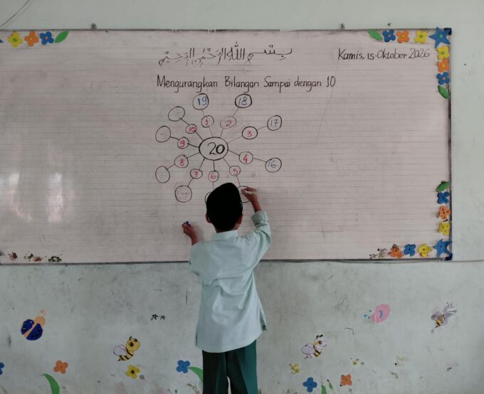Inovatif dan Menyenangkan, MIN 3 Bantul Terapkan Teknik "Jaring Laba-Laba" untuk Operasi Pengurangan Siswa Kelas 1